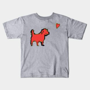 Valentines Day Cute Dog Found Red Heart Kids T-Shirt